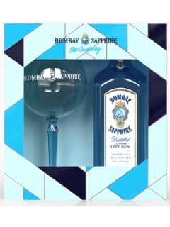 Bombay Sapphire Dry Gin Gift Box with Glass
