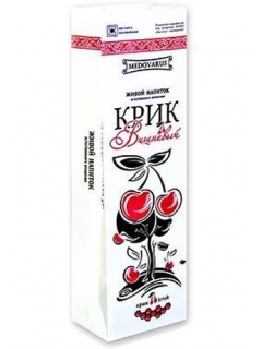 Cherry Kriek Hopped Mead “Le Jardin des Fruits” in a Kraft paper bag