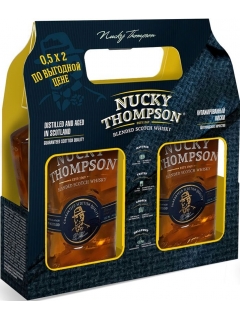 Наки Томпсон виски купажированный выдержка 3 года фляга подарочная упаковка (цена за 1 бутылку) 