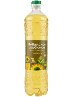 Кубанское Любимое масло подсолнечное с добавлением оливкового рафинированное